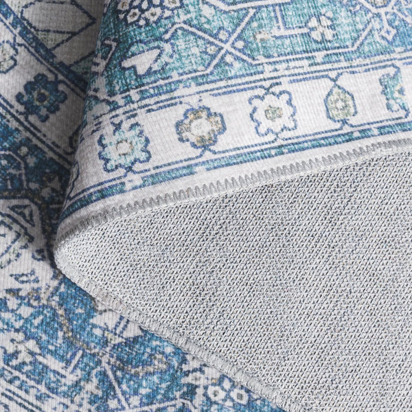 Safavieh Arizona 5' X 8' Oval Area Rug - Elegant Beige & Blue Traditional Design, Soft, Washable & Durable Beige ,Blue Polyester Pile Arz105b-5ov