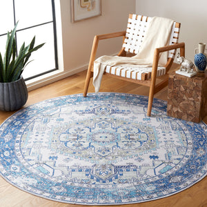 Safavieh Arizona 5' X 8' Oval Area Rug - Elegant Beige & Blue Traditional Design, Soft, Washable & Durable Beige ,Blue Polyester Pile Arz105b-5ov