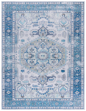 Safavieh Arizona 5' X 8' Oval Area Rug - Elegant Beige & Blue Traditional Design, Soft, Washable & Durable Beige ,Blue Polyester Pile Arz105b-5ov