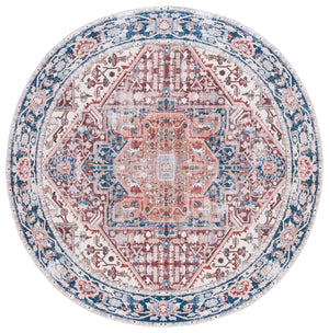 Safavieh Arizona Traditional Oval Area Rug - Timeless Elegance With Floral Patterns For Sophisticated Spaces Red ,Navy Polyester Pile Arz109q-5ov