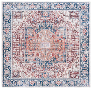 Safavieh Arizona Traditional Oval Area Rug - Timeless Elegance With Floral Patterns For Sophisticated Spaces Red ,Navy Polyester Pile Arz109q-5ov