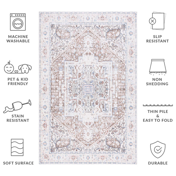Safavieh Arizona 109 Power Loomed Traditional Rug Taupe / Beige Polyester Pile