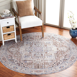 Safavieh Arizona Traditional Oval Area Rug - Timeless Elegance With Floral Patterns For Sophisticated Spaces Taupe ,Beige Polyester Pile Arz109t-5ov