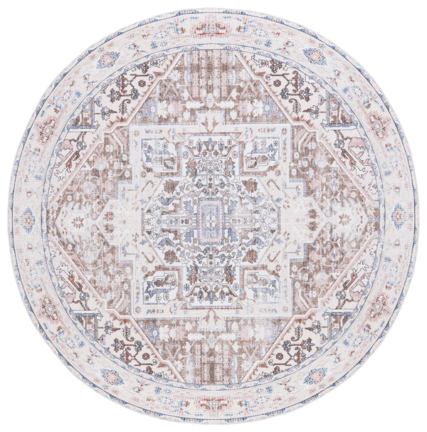 Safavieh Arizona Traditional Oval Area Rug - Timeless Elegance With Floral Patterns For Sophisticated Spaces Taupe ,Beige Polyester Pile Arz109t-5ov