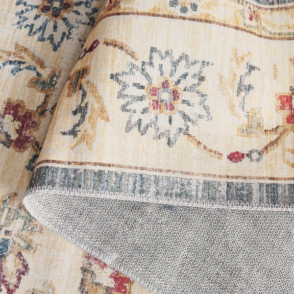 Safavieh Arizona Elegant Area Rug With Timeless Floral Design, Washable & Slip Resistant For Home Decor Green ,Beige Polyester Pile Arz112y-214