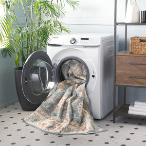 Safavieh Arizona 5' X 8' Oval Area Rug - Luxurious Green Beige Design, Durable, Washable & Slip-resistant Green ,Beige Polyester Pile Arz112y-5ov