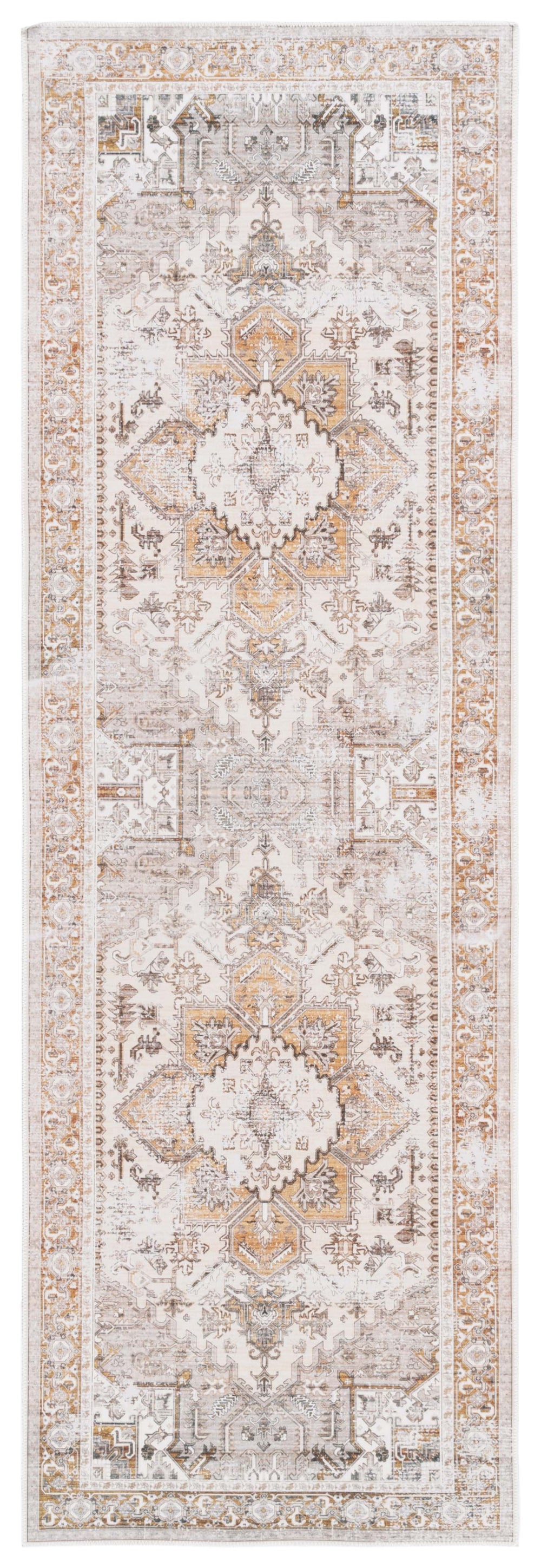 Safavieh Arizona 116 Power Loomed Traditional Rug Beige / Gold Polyester Pile