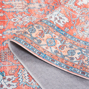 Safavieh Arizona 119 Power Loomed Polyester Rug Rust / Aqua ARZ119P-9