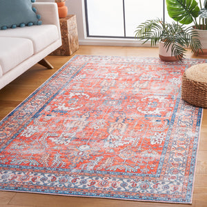Safavieh Arizona 119 Power Loomed Polyester Rug Rust / Aqua ARZ119P-9