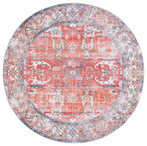 Safavieh Arizona 119 Power Loomed  Rug Rust / Aqua ARZ119P-6R