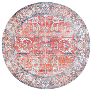 Safavieh Arizona 119 Power Loomed Polyester Rug Rust / Aqua ARZ119P-9