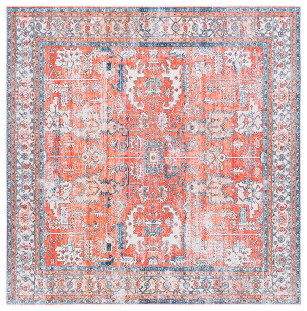 Safavieh Arizona 119 Power Loomed  Rug Rust / Aqua ARZ119P-6SQ