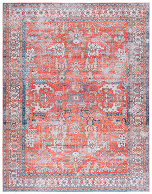 Safavieh Arizona Traditional Style Area Rug - Plush And Durable Polyester Design For Timeless Elegance Rust ,Aqua Polyester Arz119p-24