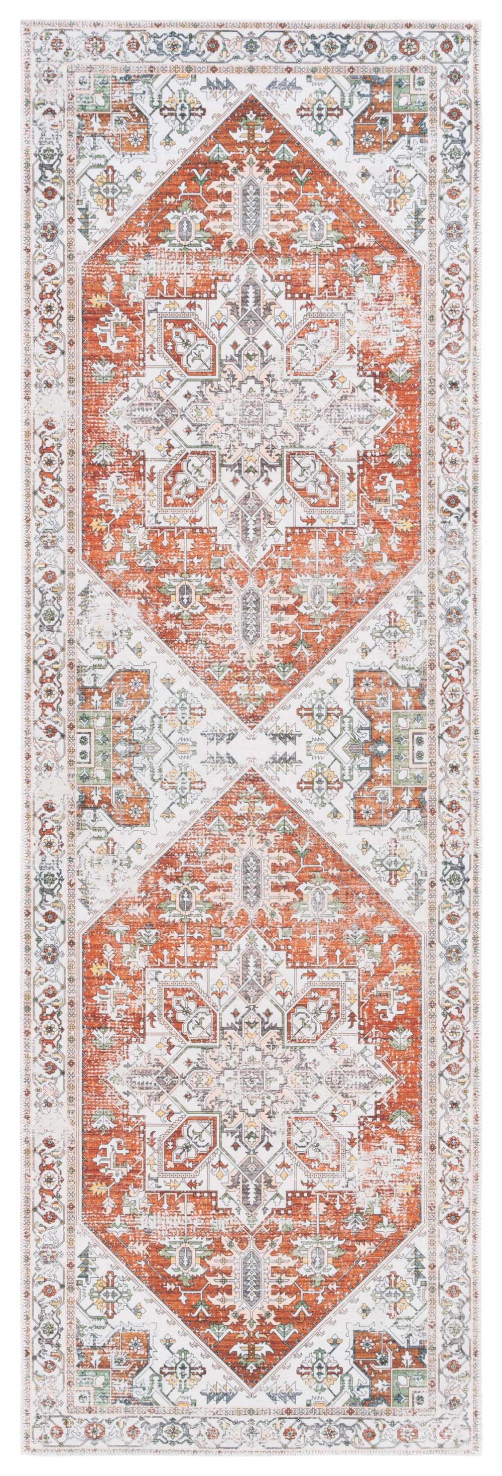 Safavieh Arizona 120 Power Loomed  Rug Ivory / Rust ARZ120A-28