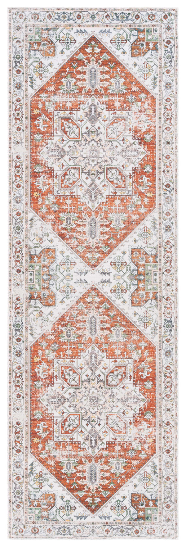 Safavieh Arizona 120 Power Loomed  Rug Ivory / Rust ARZ120A-28