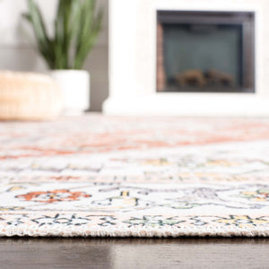 Safavieh Arizona 120 Power Loomed Polyester Rug Ivory / Rust ARZ120A-9