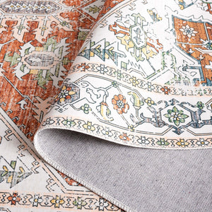 Safavieh Arizona 120 Power Loomed Polyester Rug Ivory / Rust ARZ120A-9