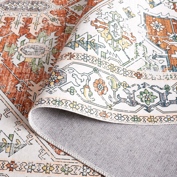 Safavieh Arizona 120 Power Loomed Polyester Rug Ivory / Rust ARZ120A-9