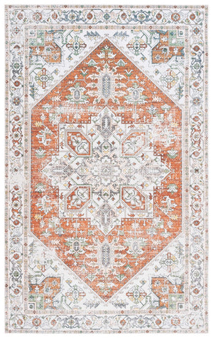 Safavieh Arizona 120 Power Loomed Polyester Rug Ivory / Rust ARZ120A-9
