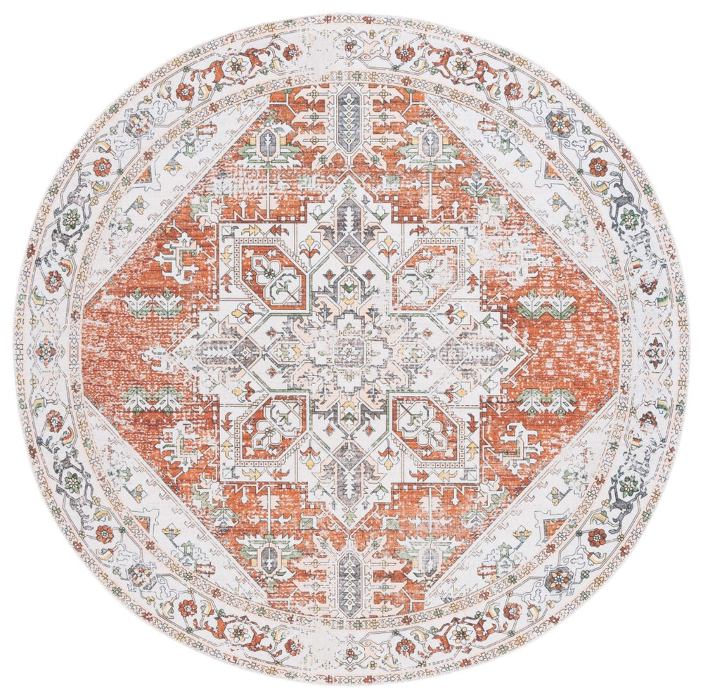 Safavieh Arizona 120 Power Loomed  Rug Ivory / Rust ARZ120A-28