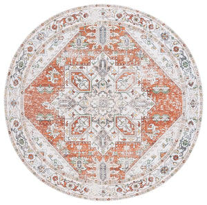 Safavieh Arizona 120 Power Loomed Polyester Rug Ivory / Rust ARZ120A-9
