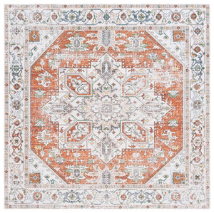 Safavieh Arizona 120 Power Loomed Polyester Rug Ivory / Rust ARZ120A-9