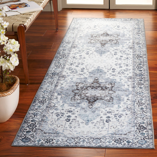 Safavieh Arizona Traditional Area Rug - Timeless Elegance In Ivory And Blue For Modern Living Spaces Ivory ,Blue Polyester Pile Arz123a-5ov