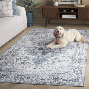 Safavieh Arizona Traditional Area Rug - Timeless Elegance In Ivory And Blue For Modern Living Spaces Ivory ,Blue Polyester Pile Arz123a-5ov