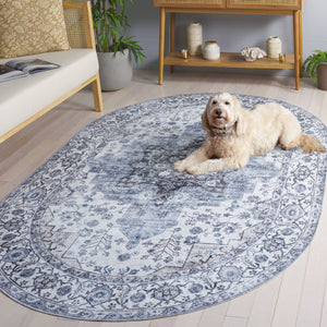 Safavieh Arizona Traditional Area Rug - Timeless Elegance In Ivory And Blue For Modern Living Spaces Ivory ,Blue Polyester Pile Arz123a-5ov