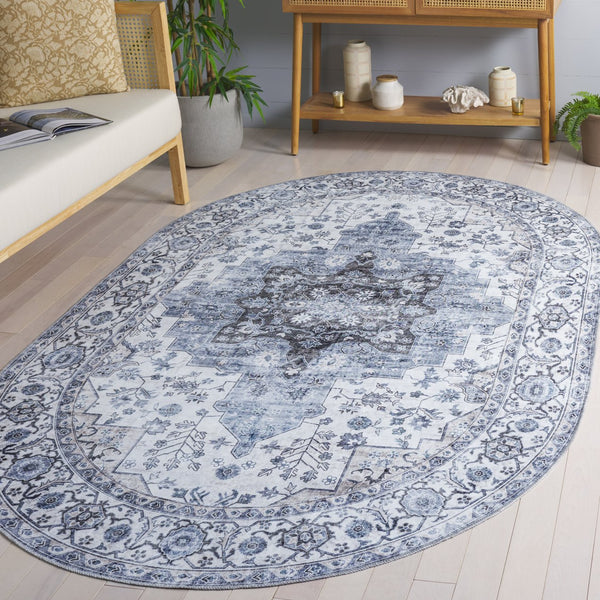 Safavieh Arizona Traditional Area Rug - Timeless Elegance In Ivory And Blue For Modern Living Spaces Ivory ,Blue Polyester Pile Arz123a-5ov