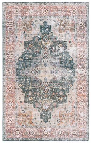Safavieh Arizona Exquisite Area Rug With Traditional Motifs - Durable, Stylish & Washable For Any Space Green ,Light Brown Polyester Arz126y-4sq