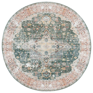 Safavieh Arizona Exquisite Area Rug With Traditional Motifs - Durable, Stylish & Washable For Any Space Green ,Light Brown Polyester Arz126y-4sq