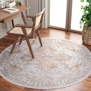 Safavieh Arizona 5x8 Oval Area Rug In Beige And Gold - Elegant Traditional Style, Soft, Durable, Washable Design Beige ,Gold Polyester Pile Arz127b-5ov