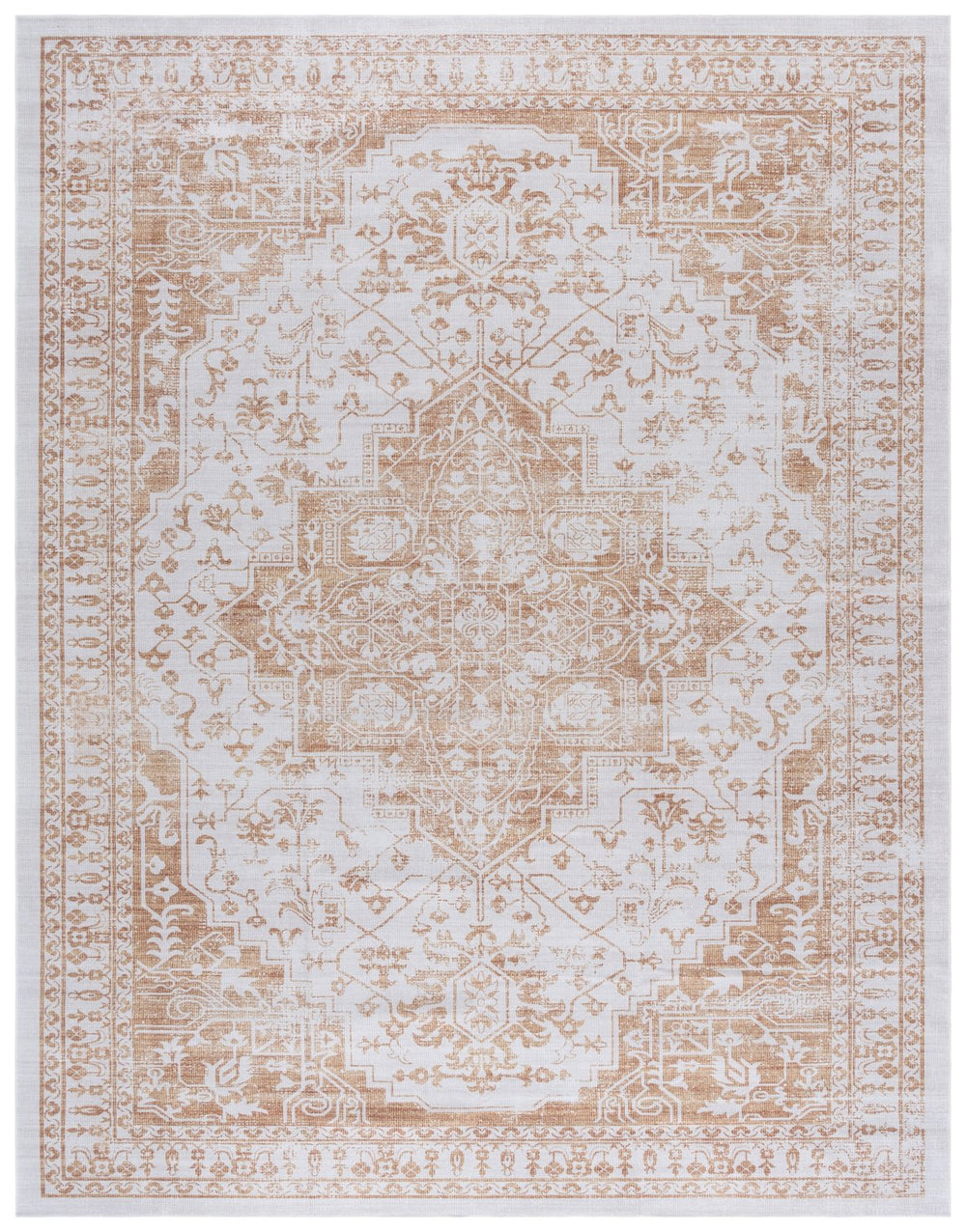 Safavieh Arizona 5x8 Oval Area Rug In Beige And Gold - Elegant Traditional Style, Soft, Durable, Washable Design Beige ,Gold Polyester Pile Arz127b-5ov