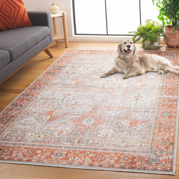 Safavieh Arizona 199 Power Loomed Traditional Rug Rust / Sage 6' x 6' Square ARZ199P-6SQ