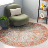 Safavieh Arizona 199 Power Loomed Traditional Rug Rust / Sage 6' x 6' Square ARZ199P-6SQ