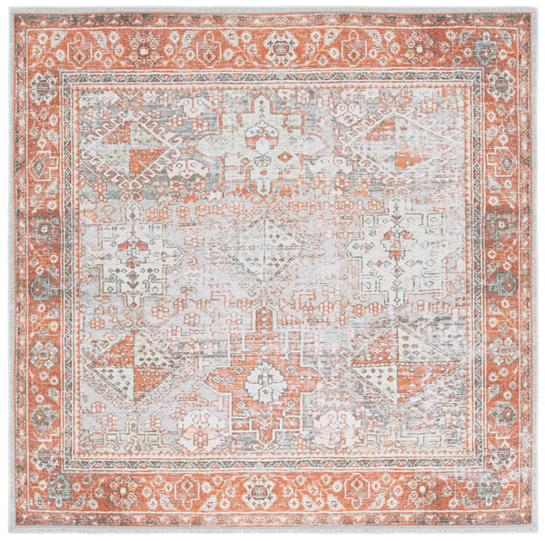 Safavieh Arizona 199 Power Loomed Traditional Rug Rust / Sage 6' x 6' Square ARZ199P-6SQ