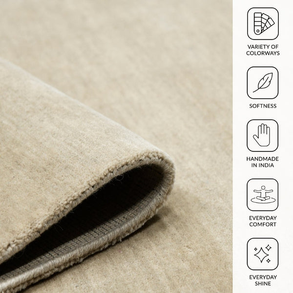 Amer Rugs Arizona Hand-woven Area Rug - Luxurious Soft Touch, Versatile Design For Any Home Décor Setting Jaipur Ivory Wool Arz20203