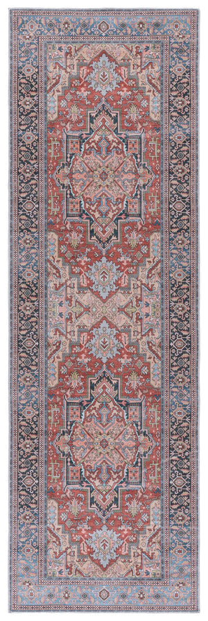 Safavieh Arizona Rust & Blue Low-Profile Rug — Machine Washable Polyester, Slip-Resistant, Timeless Charm 8'-0" x 10'-0" ARZ200P-8