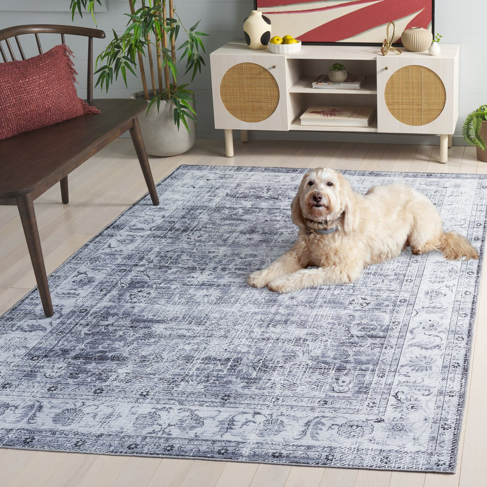 Safavieh Arizona Elegant Runner Rug For Hallways – Timeless Design, Washable, Slip-resistant, Classic Charm Grey ,Beige Polyester Arz207f-5