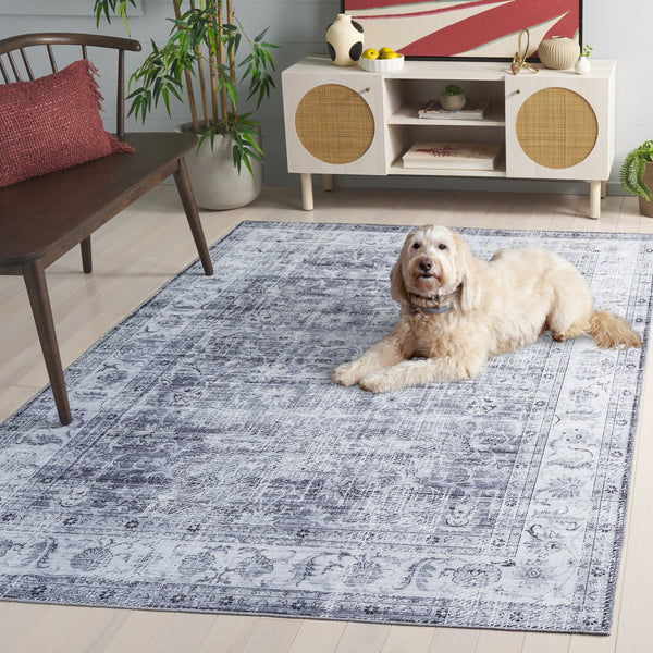 Safavieh Arizona Elegant Power Loomed Rug In Soothing Colors - Washable, Slip-resistant & Minimalist Design Grey ,Beige Polyester Arz207f-3