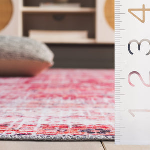 Safavieh Arizona Elegant Runner Rug For Hallways – Timeless Design, Washable, Slip-resistant, Classic Charm Red ,Beige Polyester Arz207p-5