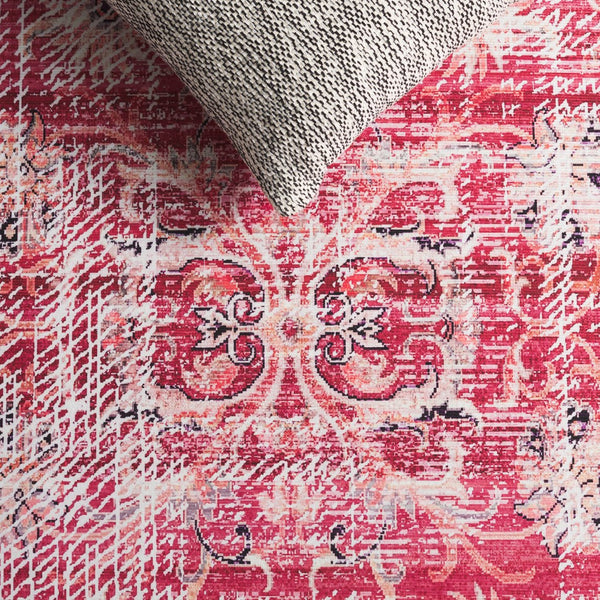 Safavieh Arizona Elegant Runner Rug For Hallways – Timeless Design, Washable, Slip-resistant, Classic Charm Red ,Beige Polyester Arz207p-5