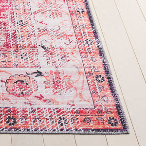 Safavieh Arizona Elegant Power Loomed Rug In Soothing Colors - Washable, Slip-resistant & Minimalist Design Red ,Beige Polyester Arz207p-6