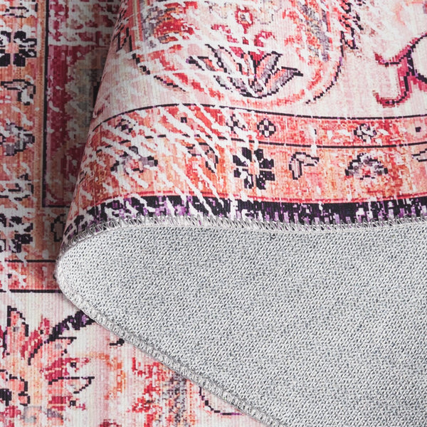 Safavieh Arizona Elegant Runner Rug For Hallways – Timeless Design, Washable, Slip-resistant, Classic Charm Red ,Beige Polyester Arz207p-5