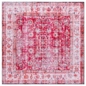 Safavieh Arizona Elegant Power Loomed Rug In Soothing Colors - Washable, Slip-resistant & Minimalist Design Red ,Beige Polyester Arz207p-6