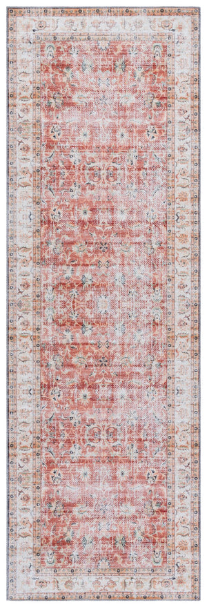 Safavieh Arizona Elegant Runner Rug For Hallways – Timeless Design, Washable, Slip-resistant, Classic Charm Rust ,Beige Polyester Arz207r-28