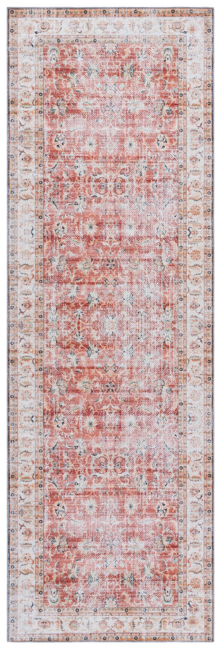 Safavieh Arizona Elegant Power Loomed Rug In Soothing Colors - Washable, Slip-resistant & Minimalist Design Rust ,Beige Polyester Arz207r-4