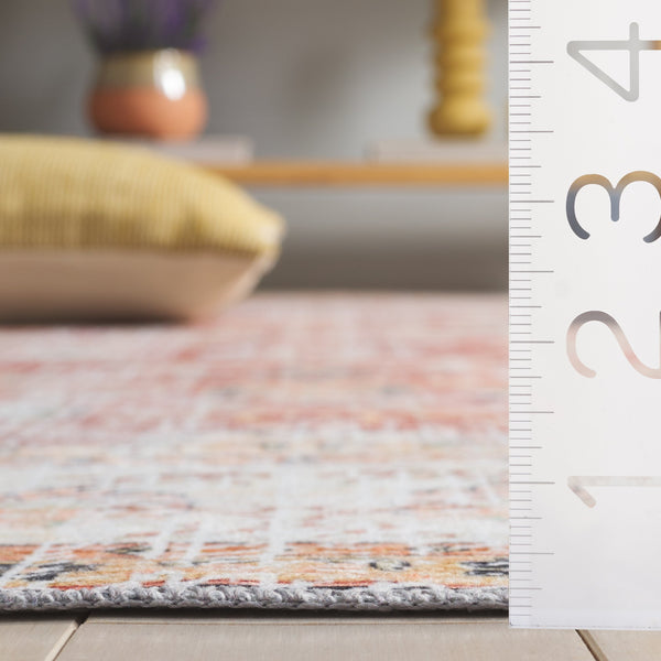 Safavieh Arizona Elegant Power Loomed Rug In Soothing Colors - Washable, Slip-resistant & Minimalist Design Rust ,Beige Polyester Arz207r-4