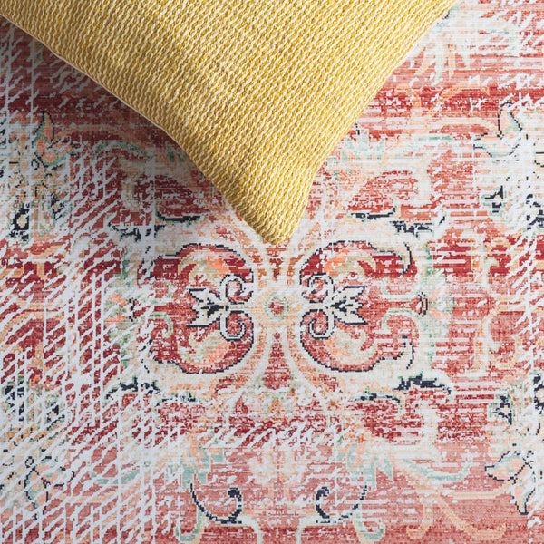 Safavieh Arizona Elegant Runner Rug For Hallways – Timeless Design, Washable, Slip-resistant, Classic Charm Rust ,Beige Polyester Arz207r-5